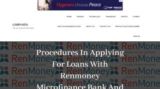 
                            8. Procedures In Applying For Loans With Renmoney Microfinance ...