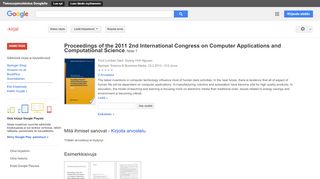 
                            11. Proceedings of the 2011 2nd International Congress on Computer ... - Google-teoshaun tulos