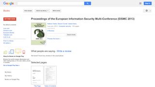 
                            8. Proceedings of the European Information Security Multi-Conference ...