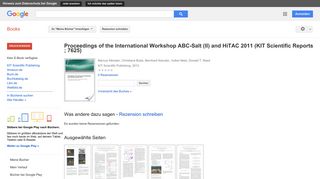 
                            10. Proceedings of the International Workshop ABC-Salt (II) and HiTAC ...