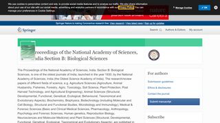 
                            10. Proceedings of the National Academy of Sciences, India Section B ...