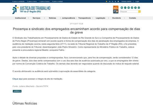 
                            13. Procempa e sindicato dos empregados encaminham acordo para ...