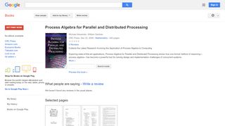 
                            13. Process Algebra for Parallel and Distributed Processing