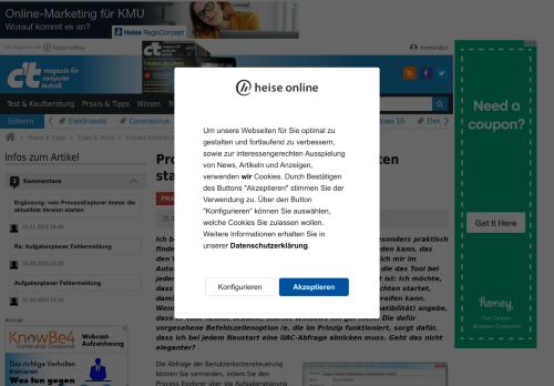 
                            11. Process Explorer mit vollen Rechten starten | c't Magazin - Heise