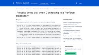 
                            9. 'Process timed out' when Connecting to a Perforce Repository ...