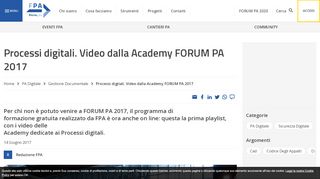 
                            13. Processi digitali. Video dalla Academy FORUM PA 2017