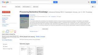 
                            10. Processing Declarative Knowledge: International Workshop PDK '91, ...