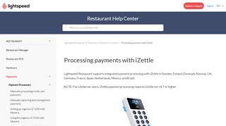 
                            12. Processing payments with iZettle – Lightspeed Restaurant