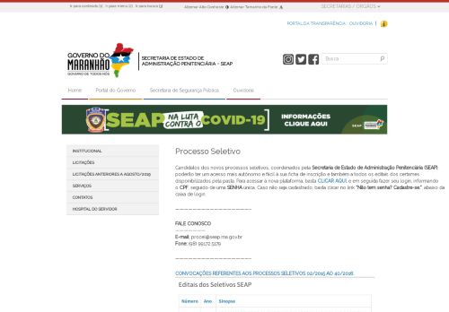 
                            1. Processo Seletivo - Seap