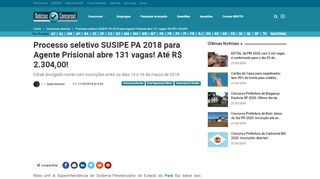 
                            9. Processo seletivo SUSIPE PA 2018 para Agente Prisional abre 131 ...