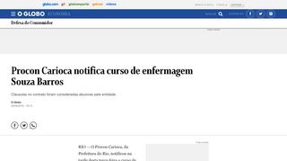 
                            8. Procon Carioca notifica curso de enfermagem Souza Barros - Jornal O ...