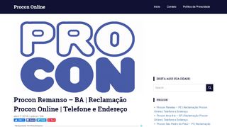 
                            12. Procon Remanso - BA | Reclamação Procon Online | Telefone e ...