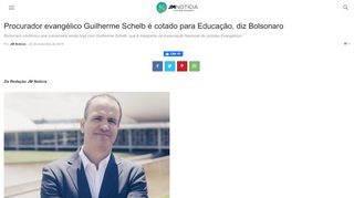 
                            9. Procurador evangélico Guilherme Schelb é cotado para Educação ...