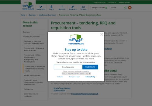 
                            7. Procurement – tendering, RFQ and requisition tools - Tower Hamlets