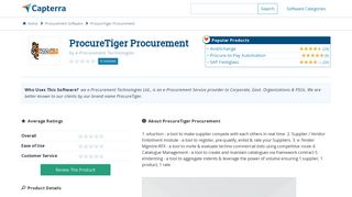 
                            7. ProcureTiger Procurement Reviews and Pricing - 2019 - Capterra