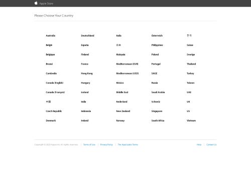 
                            3. Prod Publish | Please Choose Your Country - Apple