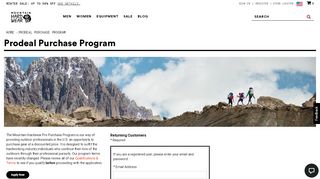 
                            1. Prodeal Purchase Program | Mountain Hardwear