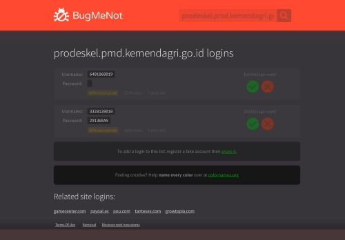 
                            10. prodeskel.pmd.kemendagri.go.id passwords - BugMeNot