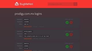 
                            11. prodigy.com.mx passwords - BugMeNot