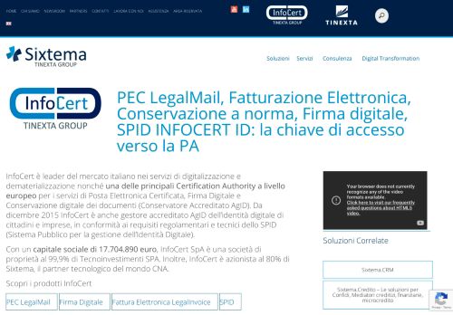 
                            13. Prodotti InfoCert | Sixtema