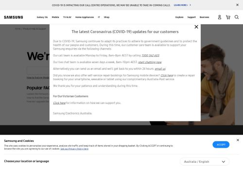 
                            11. Product Help & Support | Samsung Support Australia