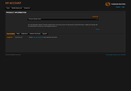 
                            2. PRODUCT INFORMATION - My Account - Thomson Reuters