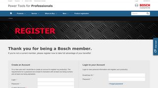 
                            8. Product Registration - Bosch Power Tools