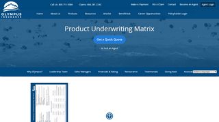 
                            11. Product Underwriting Matrix - Olympus Insurance