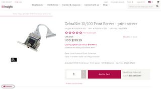 
                            12. Product | ZebraNet 10/100 Print Server - print server - Insight
