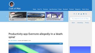 
                            8. Productivity app Evernote allegedly in a 'death spiral' | Cult of Mac