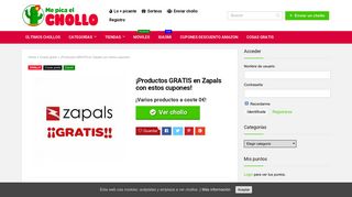 
                            6. ¡Productos GRATIS en Zapals con estos cupones! | Mepicaelchollo.com