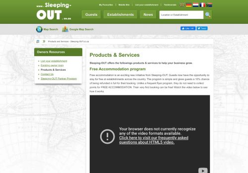 
                            12. Products and Services - Sleeping-OUT.co.za