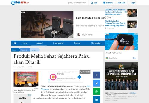
                            9. Produk Melia Sehat Sejahtera Palsu akan Ditarik - Tribunnews.com