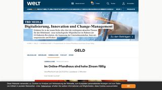 
                            5. Produktcheck: Im Online-Pfandhaus sind hohe Zinsen fällig - WELT