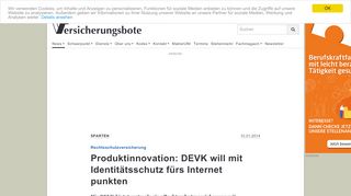 
                            7. Produktinnovation: DEVK will mit Identitätsschutz fürs Internet punkten ...