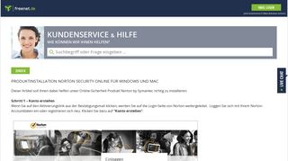 
                            10. Produktinstallation Norton Security Online für ... - Kundenservice