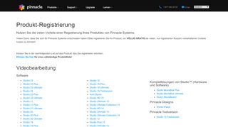 
                            2. Produktregistrierung - Pinnacle Studio