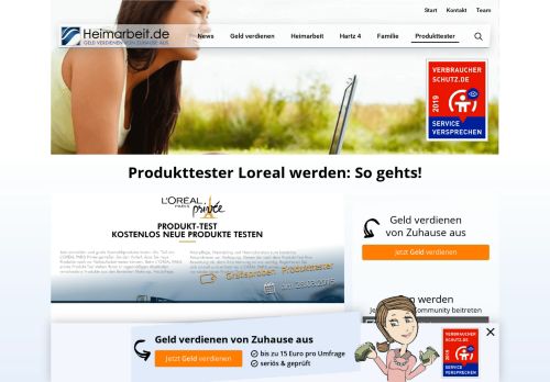 
                            13. Produkttester Loreal werden: So gehts! | Heimarbeit.de √