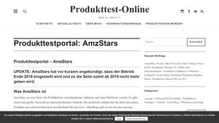 
                            11. Produkttestportal: AmzStars » Produkttest-Online