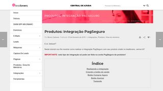 
                            13. Produtos: Integração Pagseguro - leadlovers