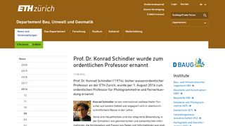 
                            9. Prof. Dr. Konrad Schindler wurde zum ordentlichen Professor ernannt ...