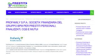 
                            3. ProFamily S.p.A. di Gruppo BPM: società finanziaria per prestiti ...