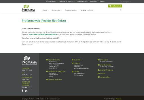 
                            2. Profarmaweb (Pedido Eletrônico) | Profarma