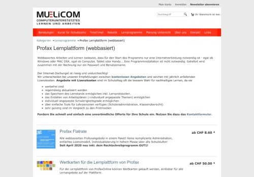 
                            9. Profax Lernplattform (webbasiert) - lernprogramme.ch