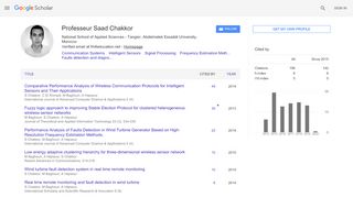 
                            11. Professeur Saad Chakkor - Google Scholar Citations