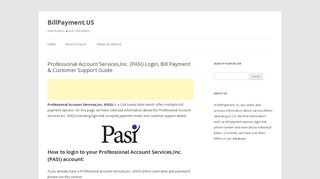 
                            2. Professional Account Services,Inc. (PASI) - mypasiaccount.com | Bill ...