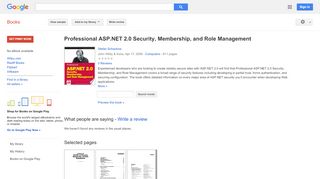 
                            11. Professional ASP.NET 2.0 Security, Membership, and Role Management