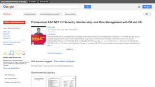 
                            10. Professional ASP.NET 3.5 Security, Membership, and Role Management ... - Résultats Google Recherche de Livres