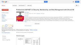 
                            12. Professional ASP.NET 3.5 Security, Membership, and Role Management ...