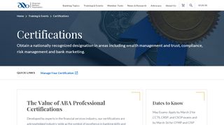 
                            12. Professional Certifications - American Bankers Association